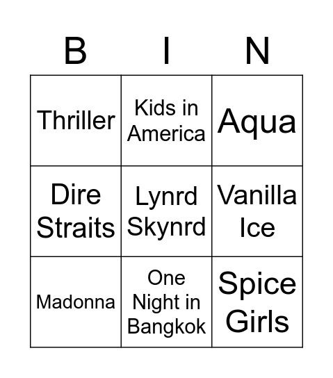 Brett 4 Bingo Card