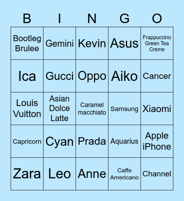 Ica Bingo Card