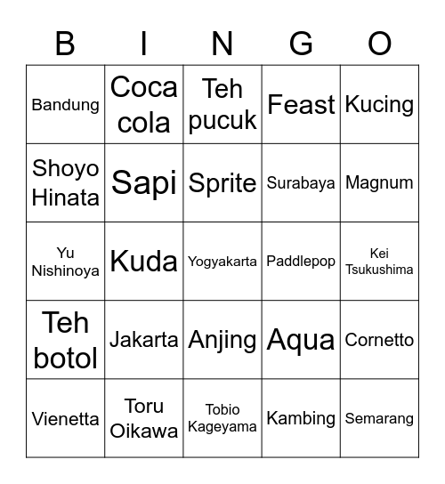 Bingo with Byungchan Bingo Card