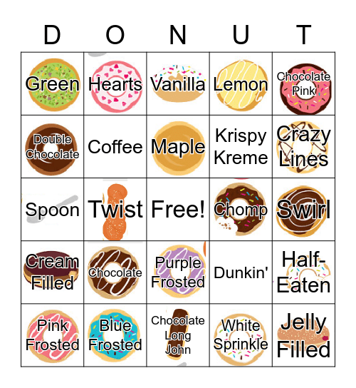 Donut Bingo Card