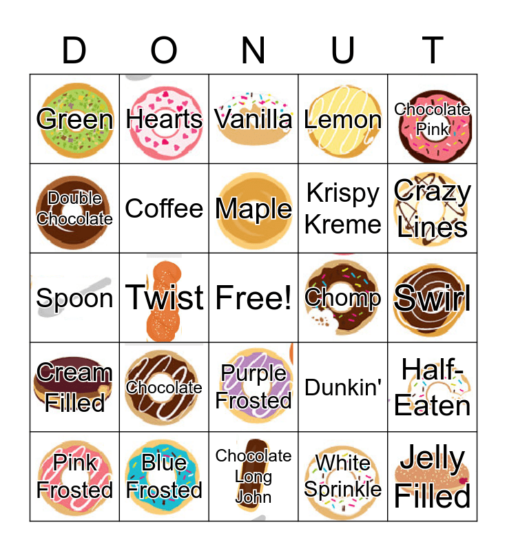 Free Printable Donut Bingo Cards