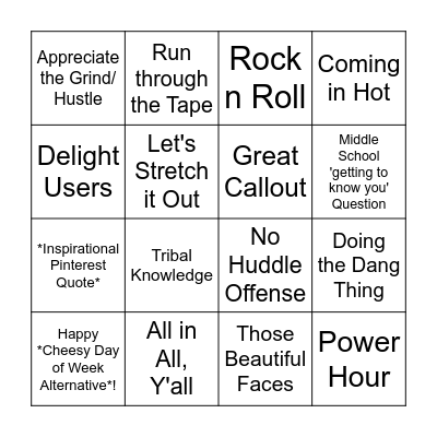 TAPE RUNNERS Bingo Card