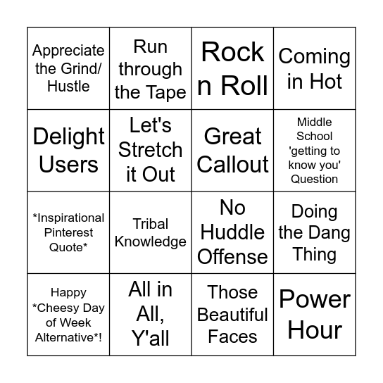 TAPE RUNNERS Bingo Card