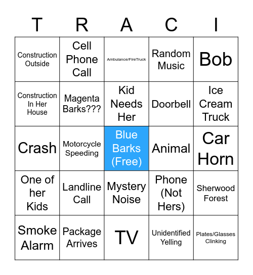 Traci Teams Call Bingo Card Bingo Card
