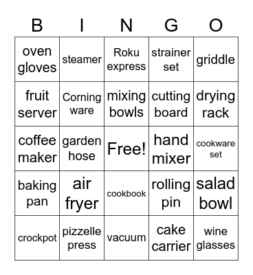 Teresa's Shower Bingo Card