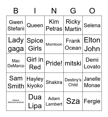 Pride Month Bingo! Bingo Card