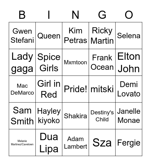 Pride Month Bingo! Bingo Card