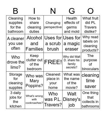 Resilience, Cleaning and New View Bingo Card
