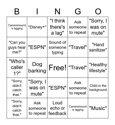 Conference Call Bingo Card