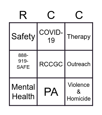 Crisis & Crime Bingo Card