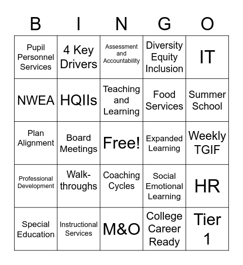 District Bingo Card