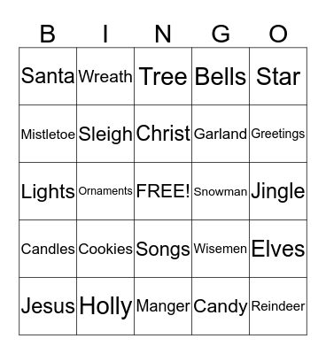 Christmas Bingo Card