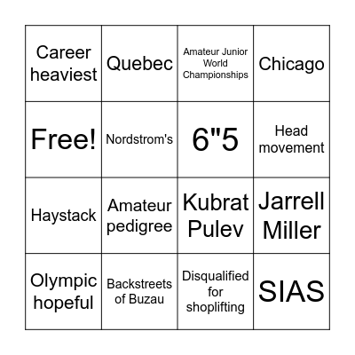 Bogdan Bingo Card