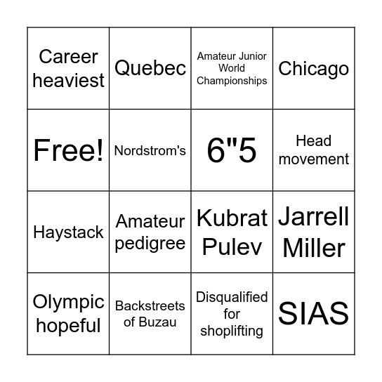 Bogdan Bingo Card