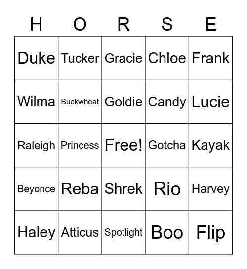 Camp Friendship Bingo Card