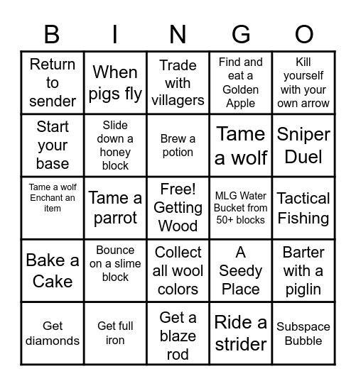 STELLAR BOYS BINGO Card