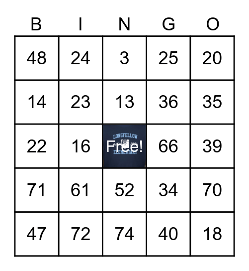 Longfellow End Of The Year Celebration Bingo Card