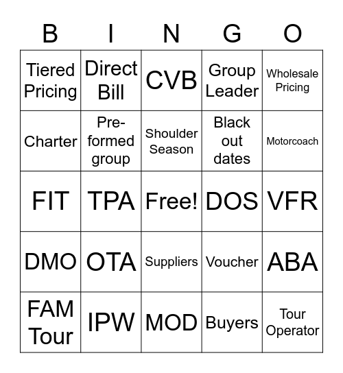 Lingo Bingo Card