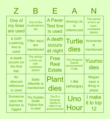 Hungroar Bingo! Bingo Card