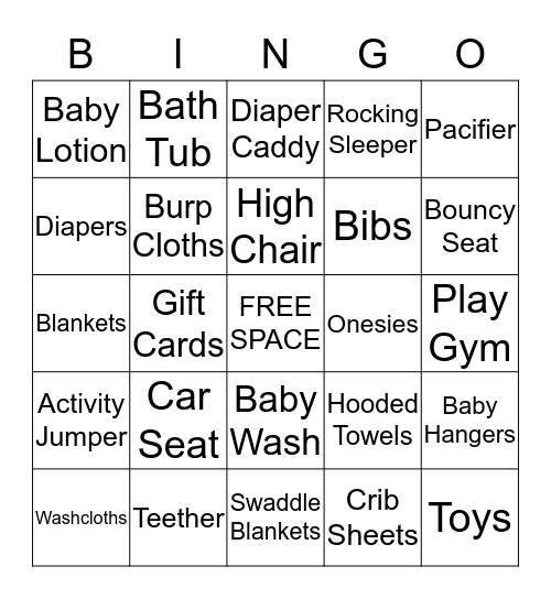 BABY BINGO Card