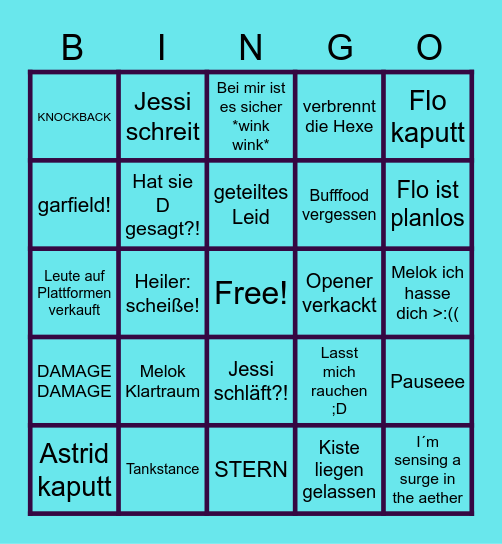 CHAOS RAID Bingo Card