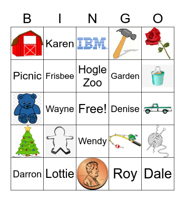 Coray Day Bingo Card