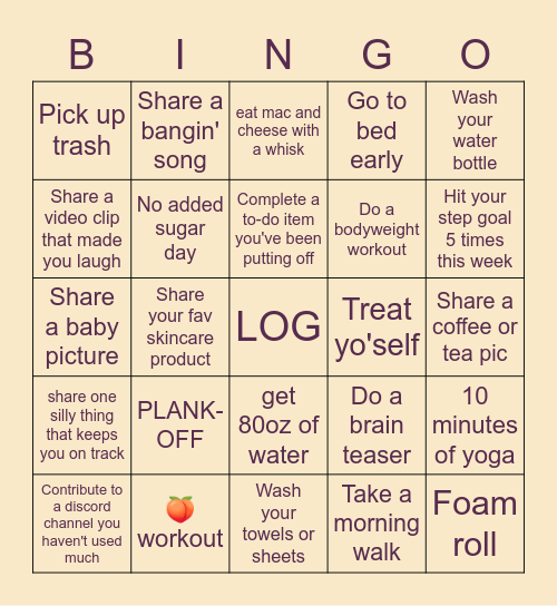 Staycation Bingo - W4 Bingo Card