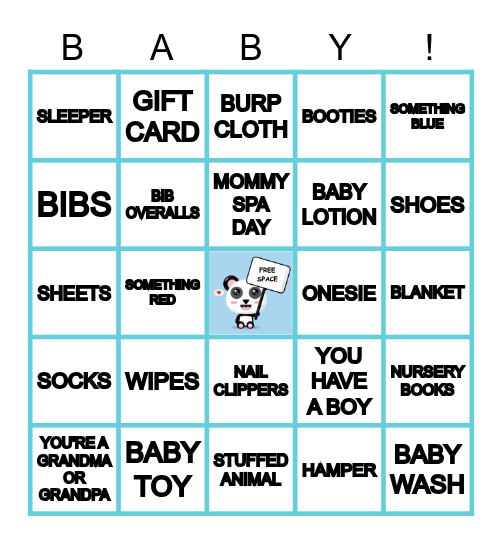 MYLO'S BABY SHOWER GIFT BINGO! Bingo Card