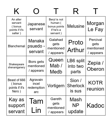 LB6 BINGO CARD Bingo Card