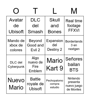 E3 Bingo Litos Bingo Card