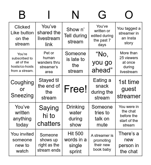 WWW June 2021 Bingo Card