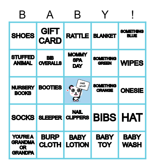 MYLO'S BABY SHOWER GIFT BINGO Card