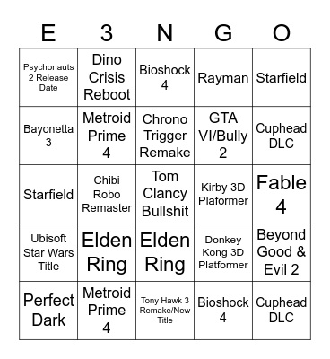 Make Tyler Happy Bingo Card