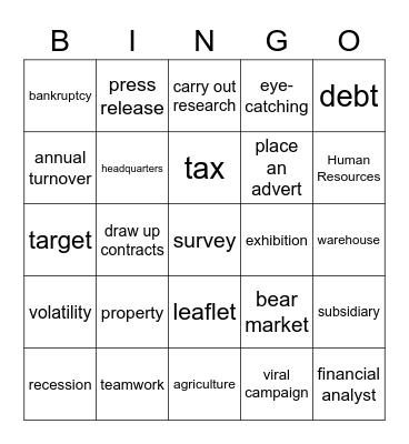 Market Leader Interm Units 4-6 Bingo Card