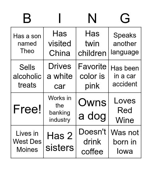Juanita's Brunch Bingo Card