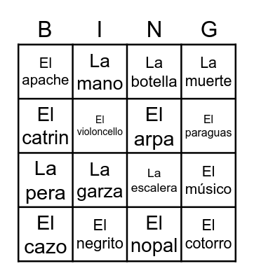 Lotería Mexicana Bingo Card