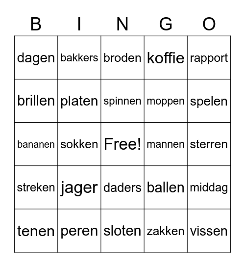 bakker - jager - bingo Card