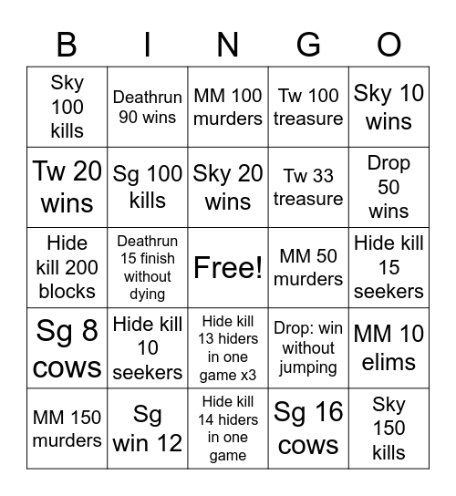 Hive bingo Card