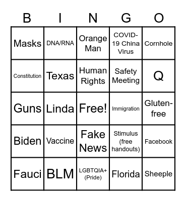 2021 Burger Bingo Card