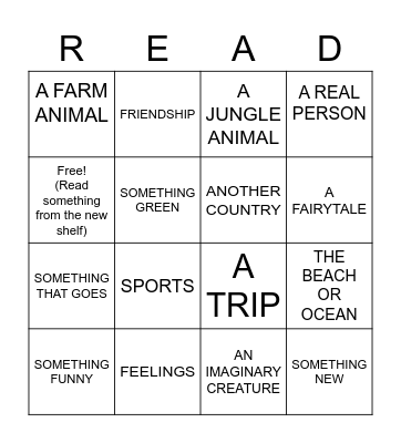 Picture Book BINGO Card