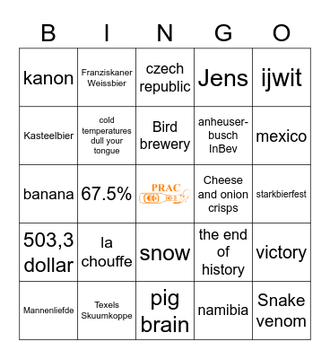 PRAC bingo! Bingo Card