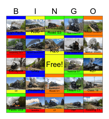 Steam Across America Bingo Card