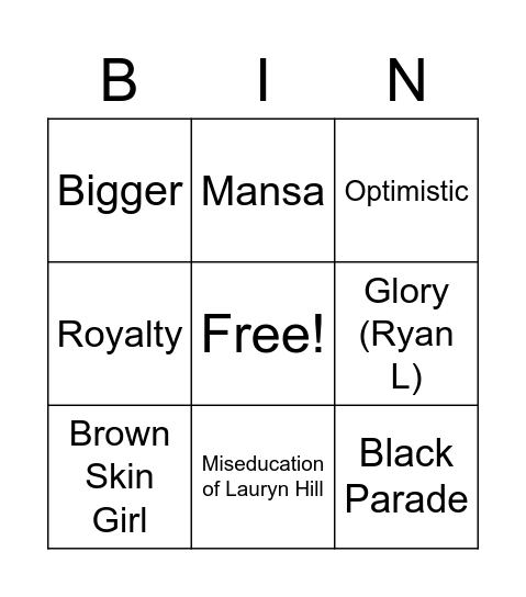 Congratulations Mariama! Bingo Card