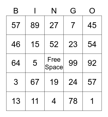 Birthday Bingo Card