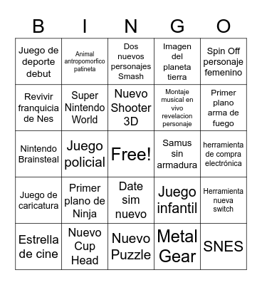 Nintendo E3 2021 Jerry Bingo Card