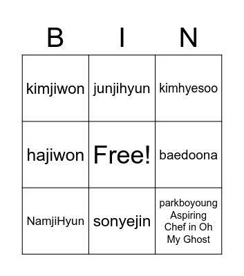 Divas of Dramas Bingo Card