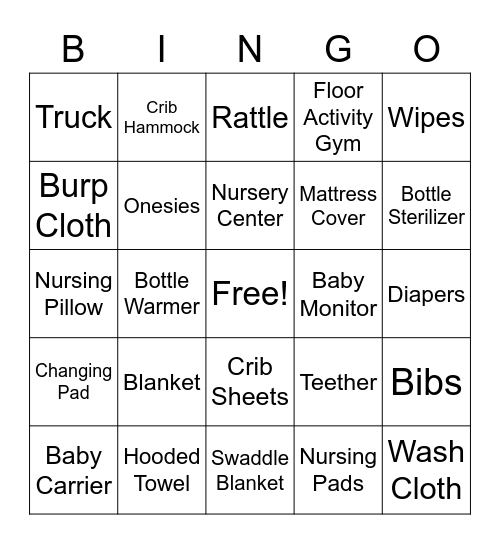 BABY SHOWER Bingo Card