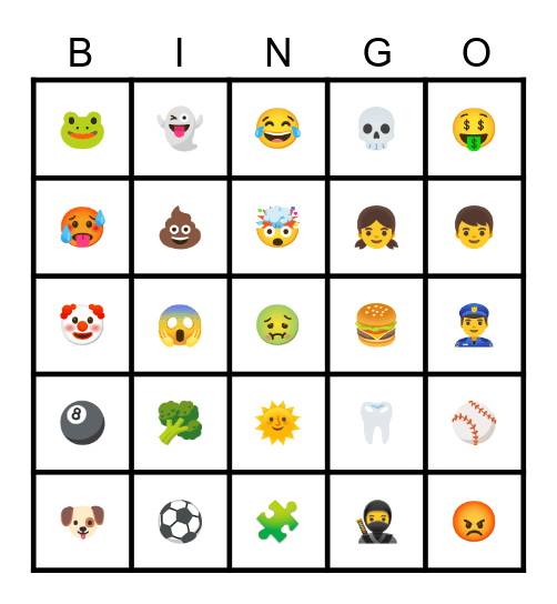 Emoji Bingo Card