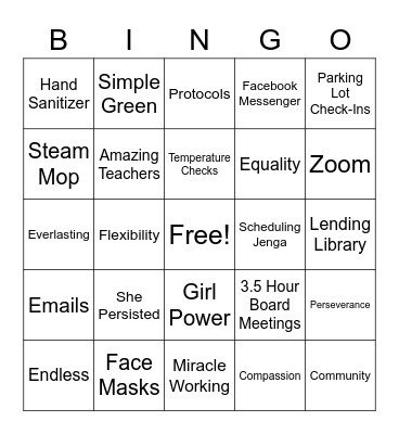 Children & Company Board & Teacher Dinner Bingo Card