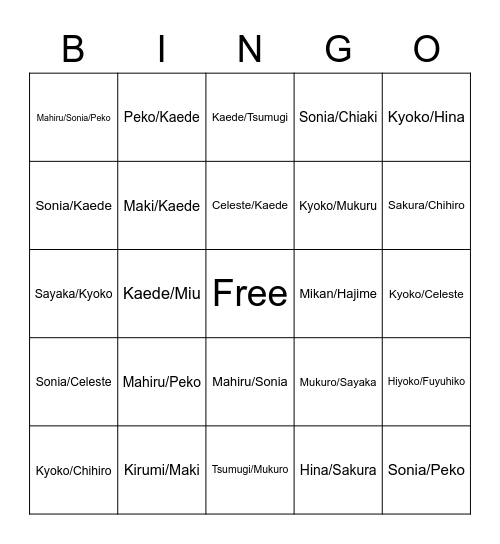 Novas Shipping Card Bingo Card